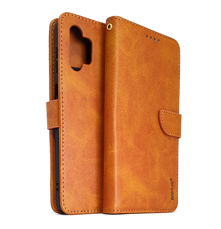 Samsung A32 5G phone case wallet cover flip anti drop anti slip shockproof brown