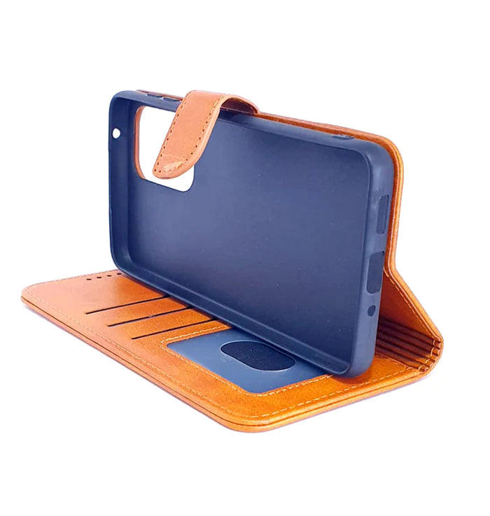 Samsung A03 phone case wallet cover flip anti drop anti slip shockproof brown