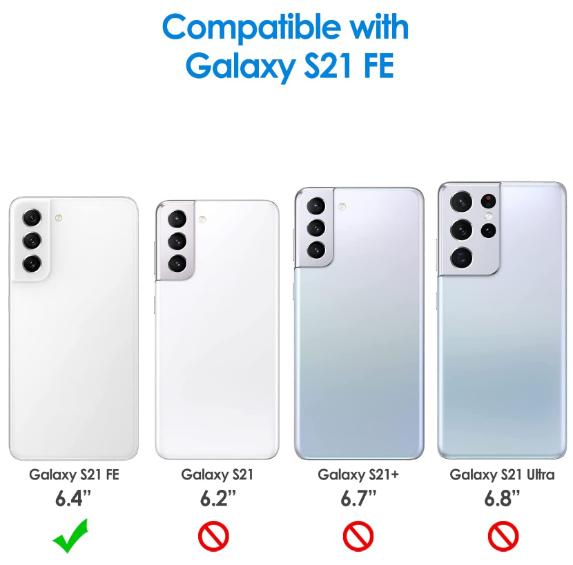 Samsung S21FE phone case wallet cover flip anti drop anti slip shockproof blue S21FE cover