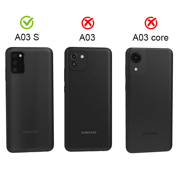 Samsung A03s phone case wallet cover flip anti drop anti slip shockproof black