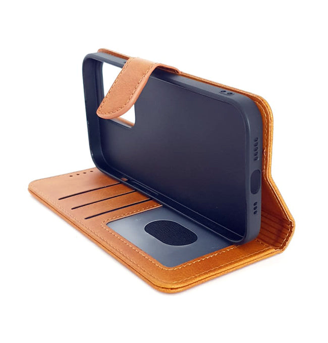 iPhone 13 Pro phone case wallet cover flip anti drop anti slip shockproof brown - My Store