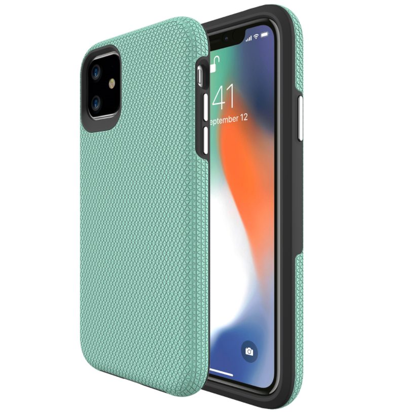 iPhone 11 phone case anti drop anti slip shockproof dotted green - My Store