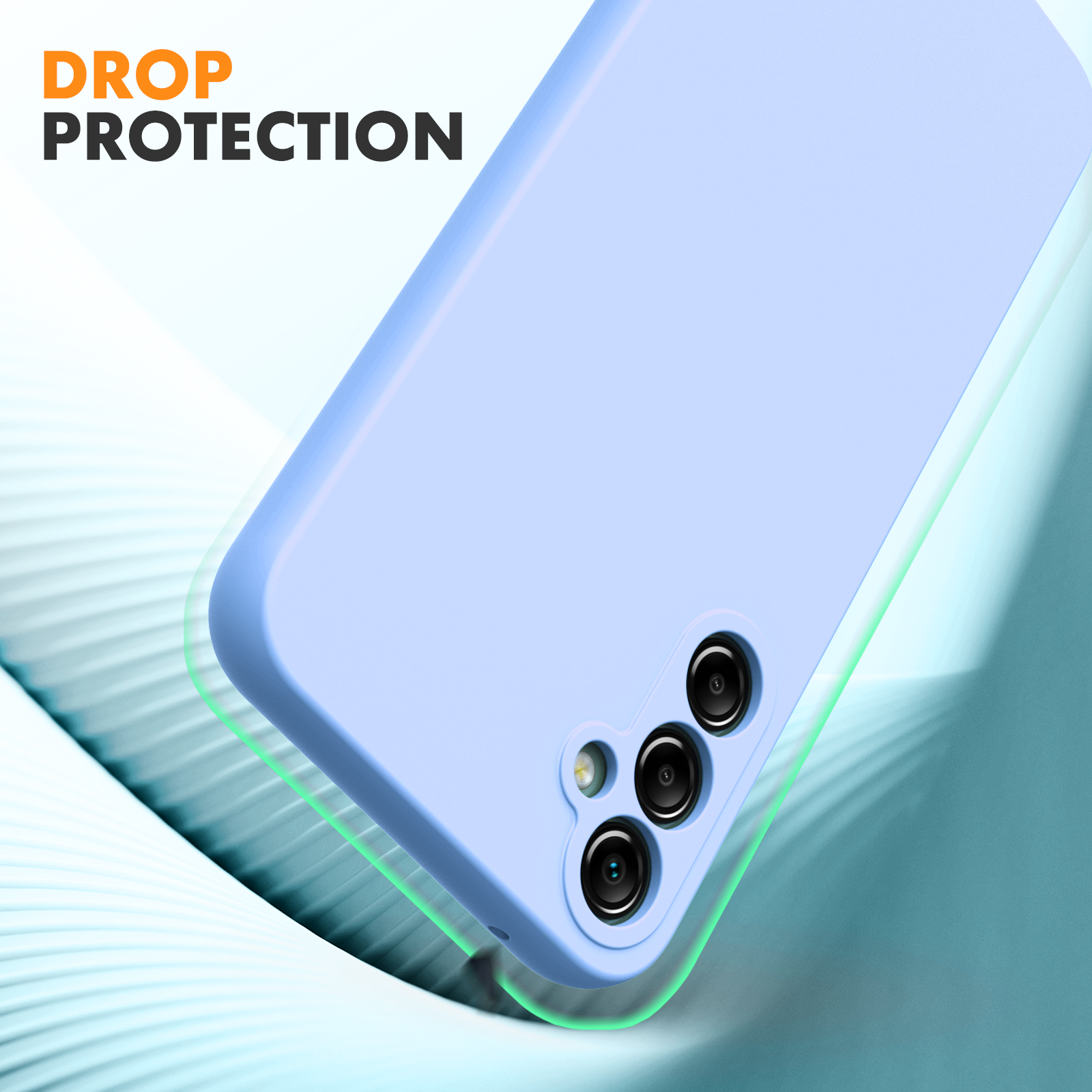Samsung A54 5G phone case Soft Flexible Rubber Protective Cover light blue liquid silicone - My Store