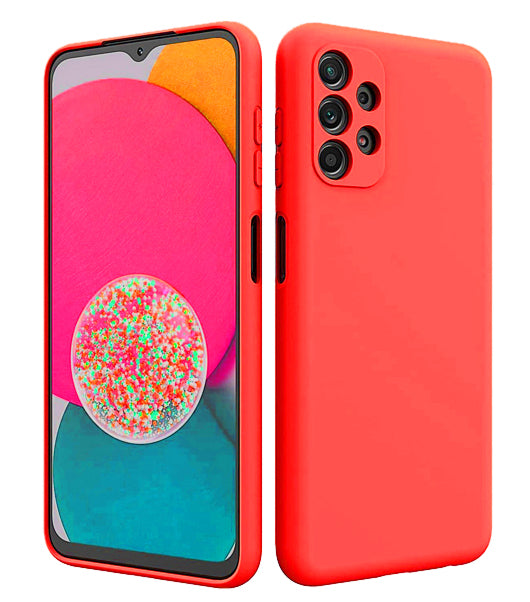Samsung A13 4G 5G phone case Soft Flexible Rubber Protective Cover red liquid silicone - My Store