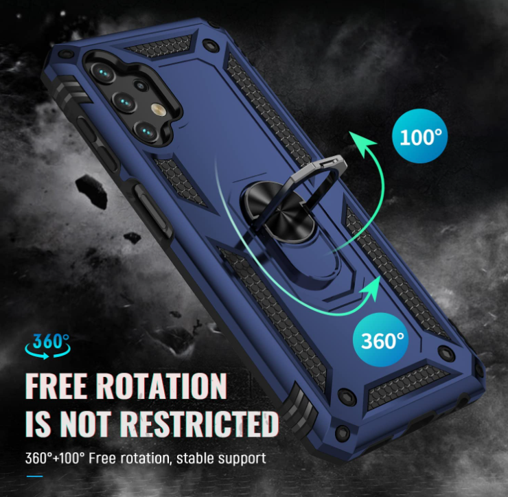 Samsung A13 4G 5G phone case blue ring armor anti drop shockproof rugged protective - My Store