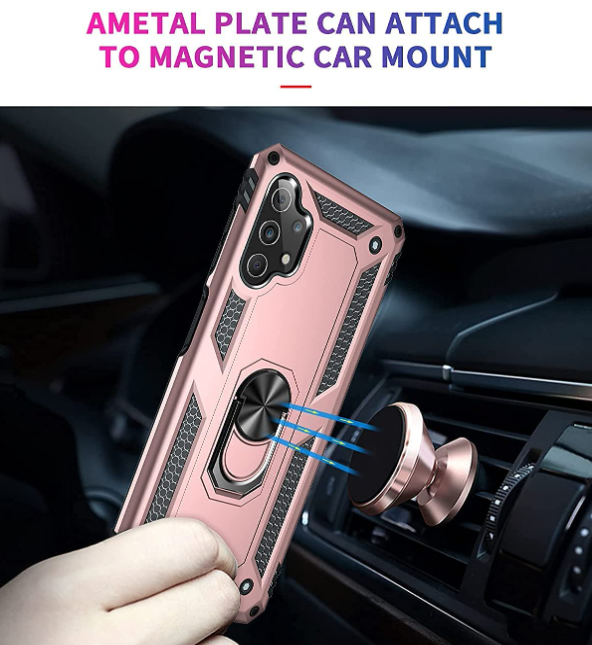 Samsung A13 4G 5G phone case rose gold ring armor anti drop shockproof rugged protective - My Store