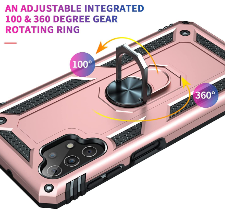 Samsung A13 4G 5G phone case rose gold ring armor anti drop shockproof rugged protective - My Store