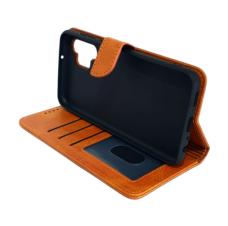 Samsung A13 4G 5G phone case wallet cover flip anti drop anti slip shockproof brown - My Store