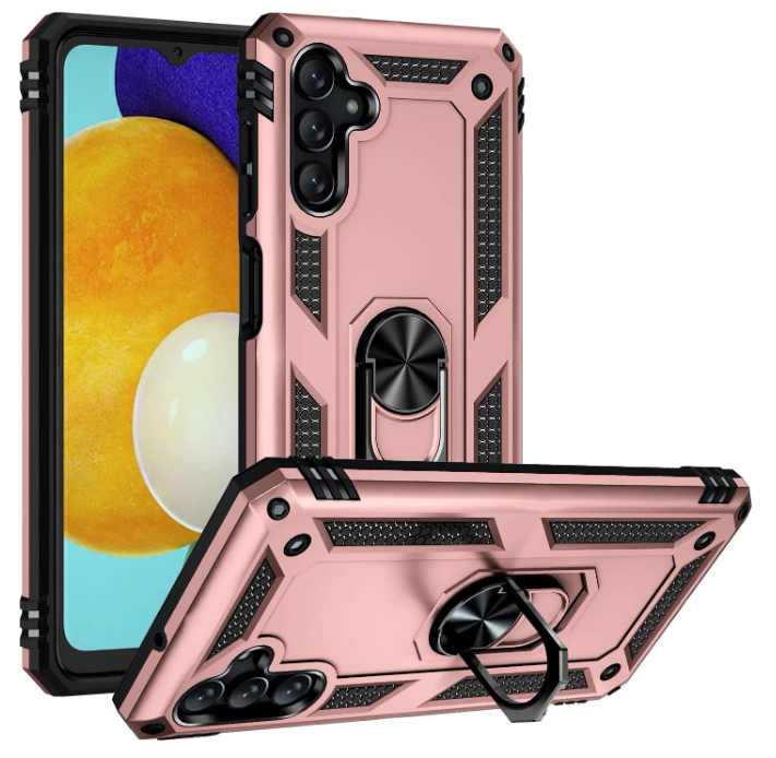 Samsung A14 4G 5G phone case Rose gold ring armor anti drop shockproof rugged protective - My Store