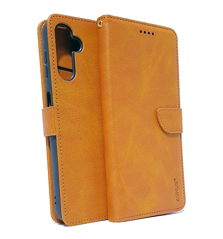 Samsung A14 4G 5G phone case wallet cover flip anti drop anti slip shockproof brown - My Store