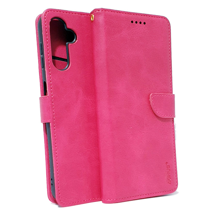 Samsung A14 4G 5G phone case wallet cover flip anti drop anti slip shockproof pink - My Store