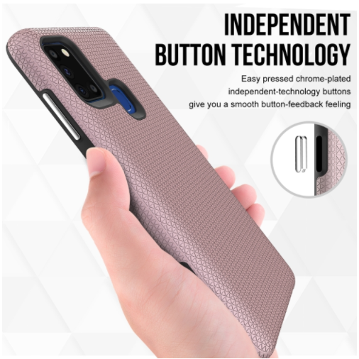 Samsung A21s phone case anti drop anti slip shockproof rugged dotted rose gold