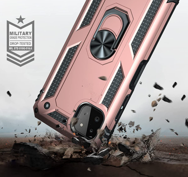 Samsung A22 5G phone case rose gold ring armor anti drop shockproof rugged protective