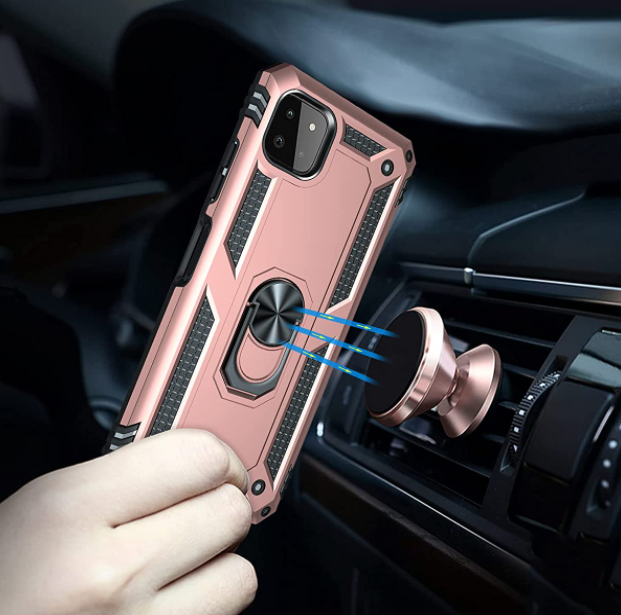 Samsung A22 5G phone case rose gold ring armor anti drop shockproof rugged protective