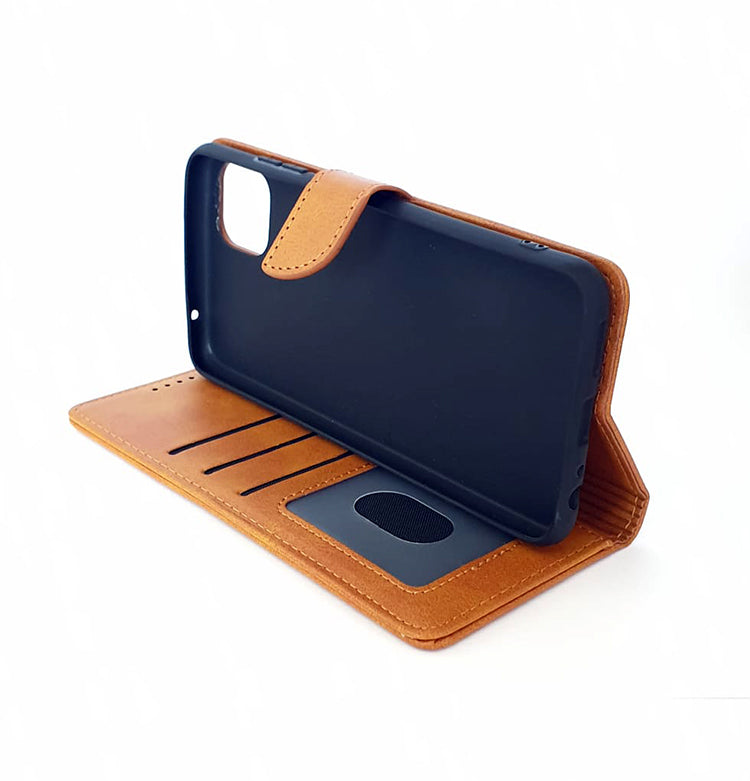 Samsung A22 5G phone case wallet cover flip anti drop anti slip shockproof brown