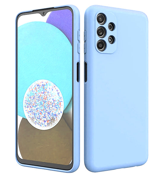 Samsung A23 4G 5G phone case Soft Flexible Rubber Protective Cover light blue liquid silicone - My Store