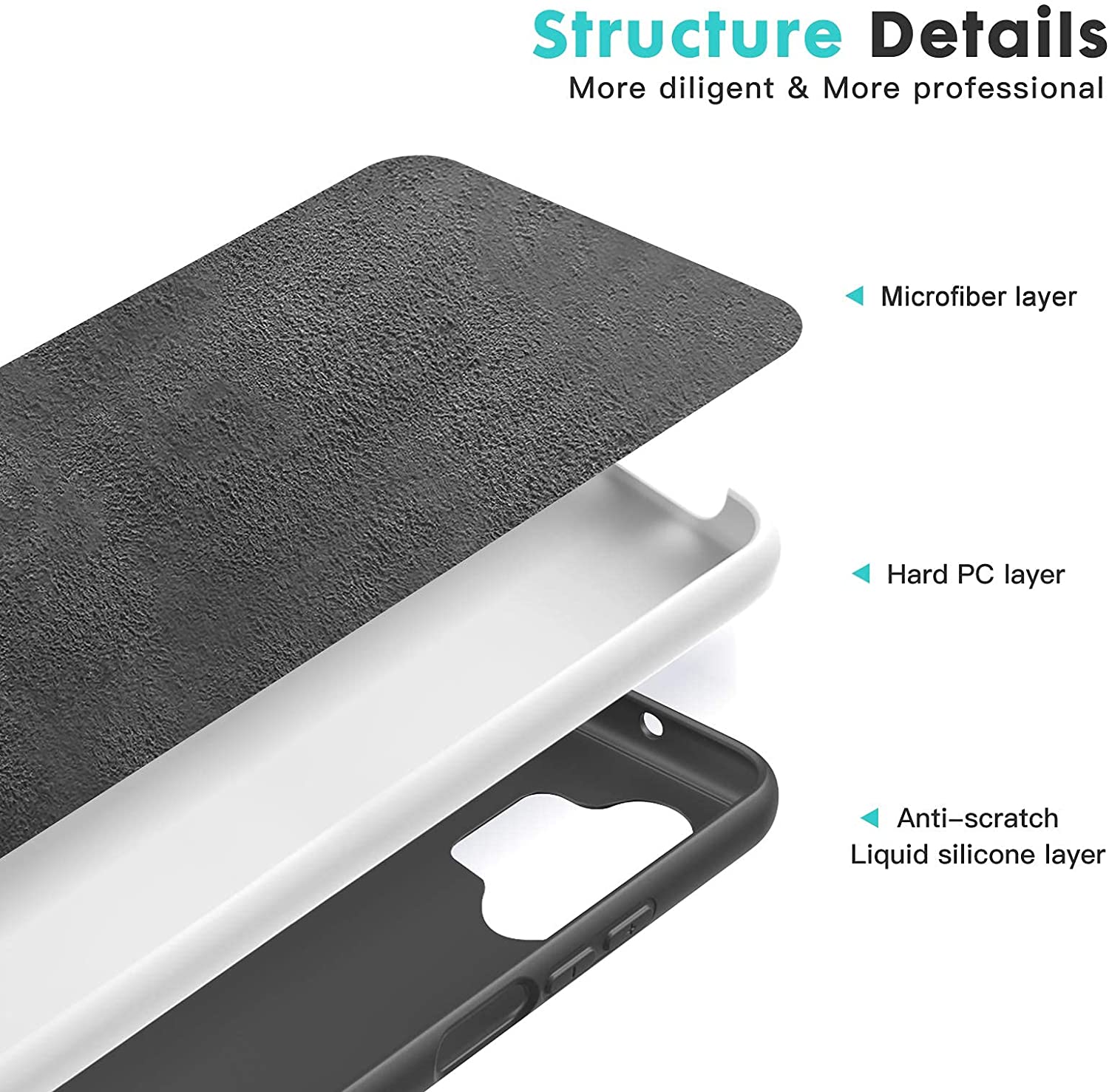 Samsung A32 5G phone case Soft Flexible Rubber Protective Cover black liquid silicone