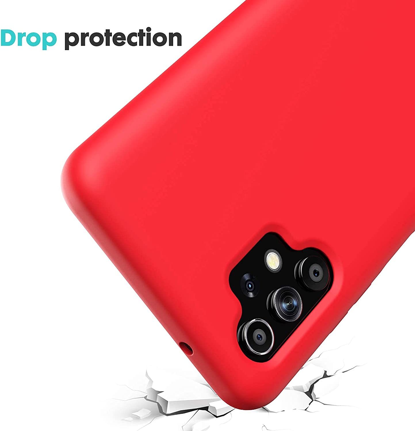 Samsung A32 5G phone case Soft Flexible Rubber Protective Cover red liquid silicone