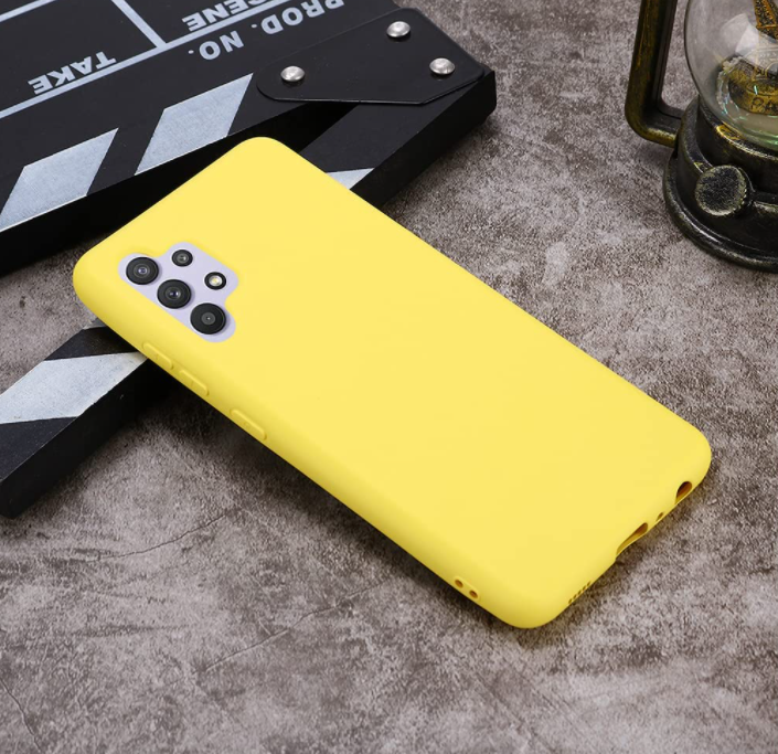 Samsung A32 5G phone case Soft Flexible Rubber Protective Cover yellow liquid silicone