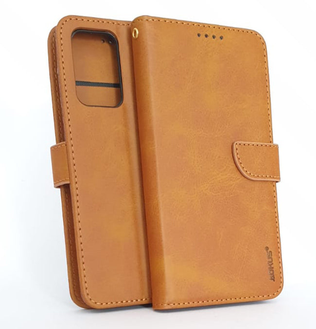 Samsung A52 A52s 5G 4G phone case wallet cover flip anti drop anti slip shockproof brown