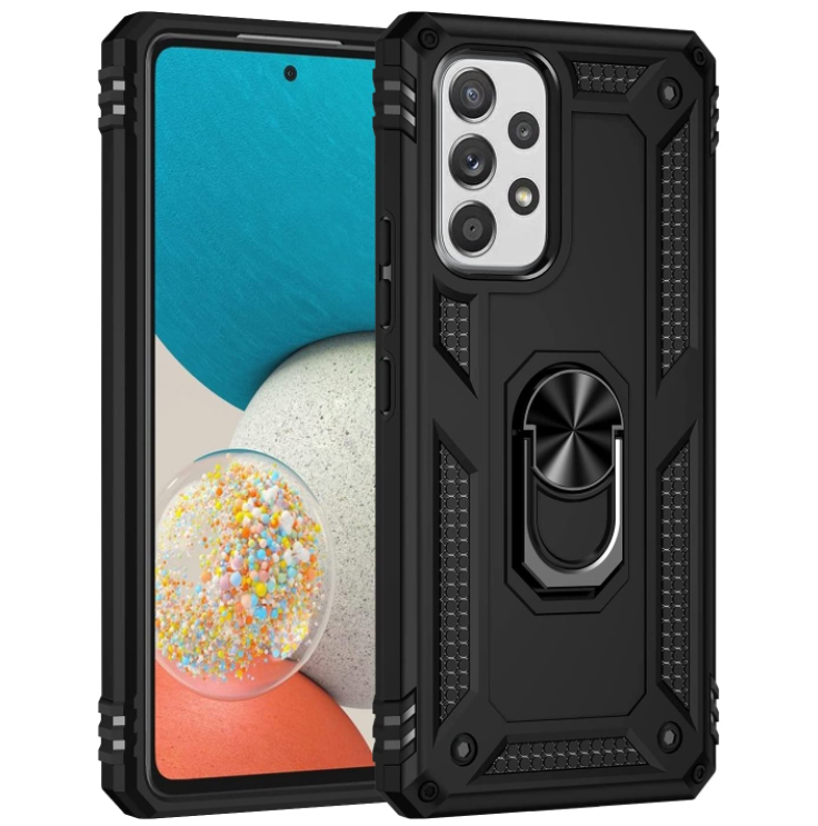 Samsung A53 5G phone case black ring armor anti drop shockproof rugged protective - My Store