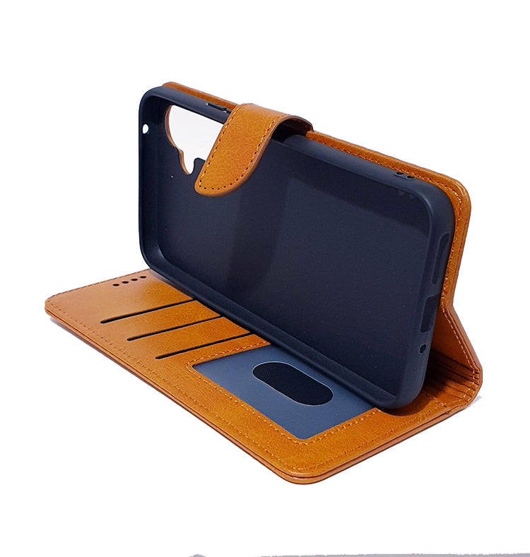Samsung A54 5G phone case wallet cover flip anti drop anti slip shockproof brown - My Store