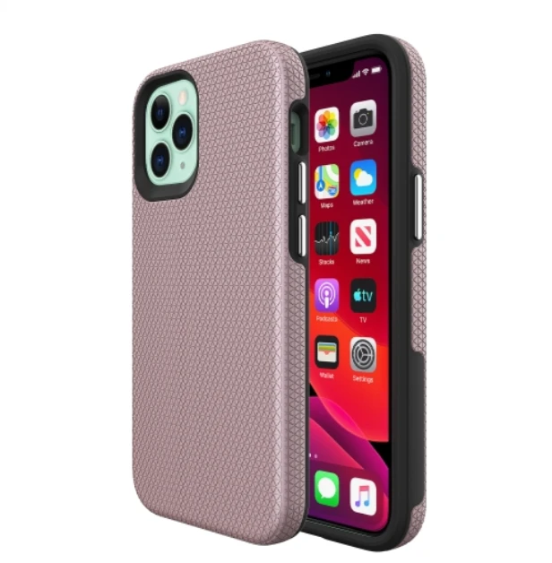 iPhone 12 / 12 Pro phone case anti drop anti slip shockproof rugged dotted Rose gold - My Store