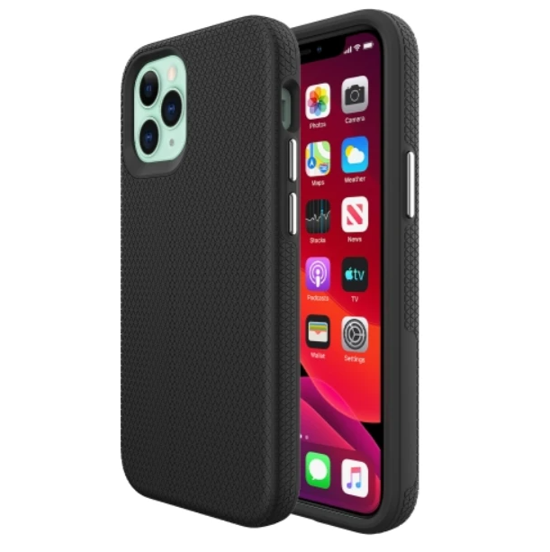 iPhone 12 / 12 Pro phone case anti drop anti slip shockproof rugged dotted black - My Store