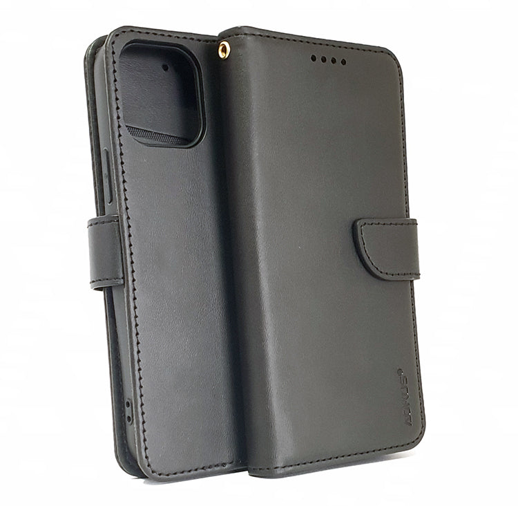 iPhone 12 / 12 pro phone case wallet cover flip anti drop anti slip shockproof black - My Store