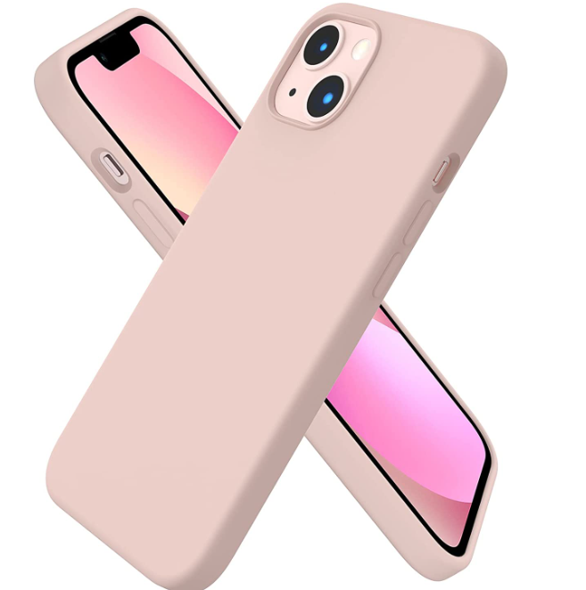 iPhone 13 phone case Soft Flexible Rubber Protective Cover pink liquid silicone - My Store