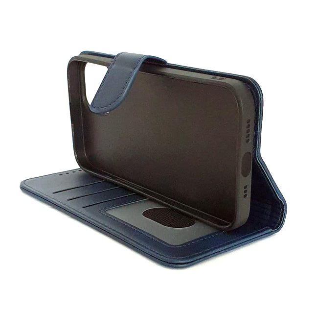 iPhone 13 phone case wallet cover flip anti drop anti slip shockproof blue - My Store