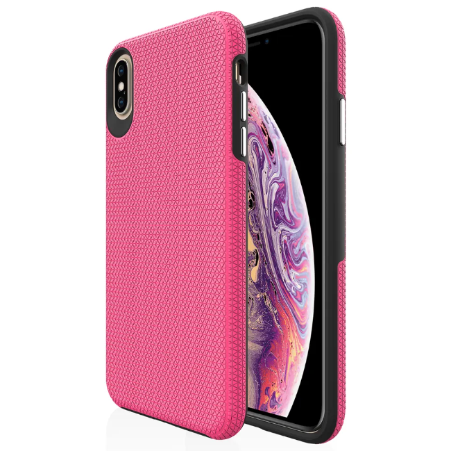 iPhone XR phone case anti drop anti slip shockproof rugged dotted pink - My Store