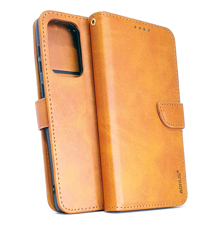 Samsung S21FE phone case wallet cover flip anti drop anti slip shockproof brown S21FE cover