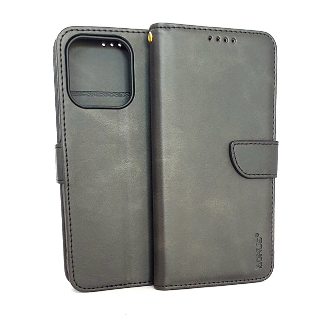 iPhone 13 Pro phone case wallet cover flip anti drop anti slip shockproof black - My Store