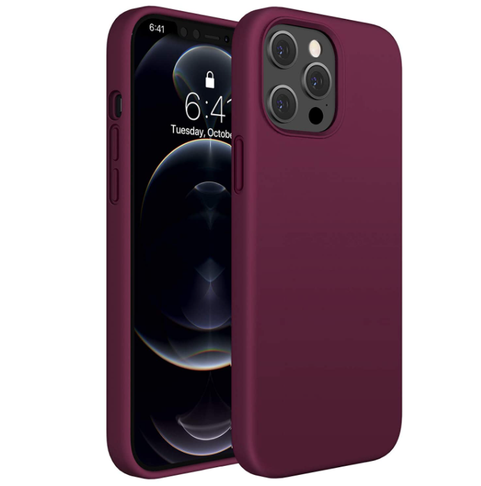 iPhone 13 phone case Soft Flexible Rubber Protective Cover liquid silicone burgundy - My Store