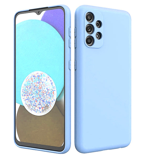 Samsung A33 5G phone case Soft Flexible Rubber Protective Cover light blue liquid silicone - My Store