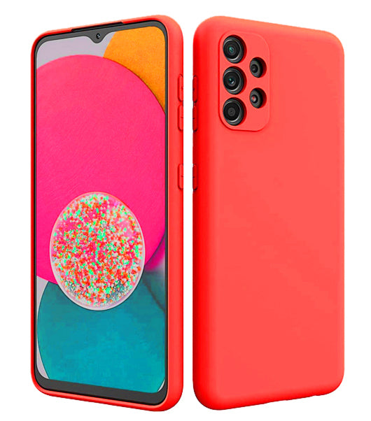 Samsung A33 5G phone case Soft Flexible Rubber Protective Cover red liquid silicone - My Store