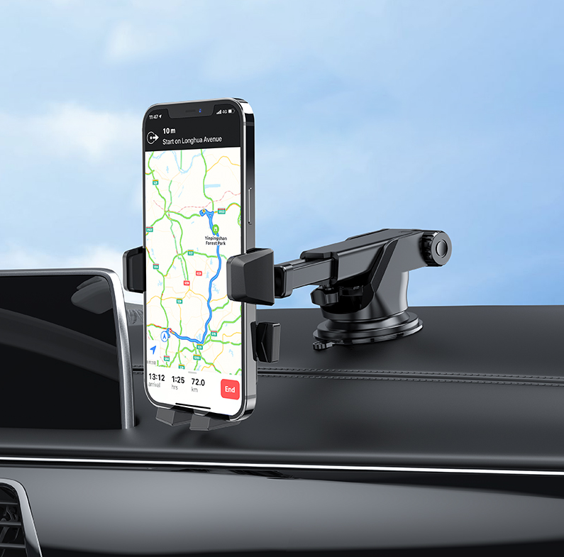 Hoco car phone holder suction cup dashboard window mount with 6.2 to 9.5cm wide clamp CA83