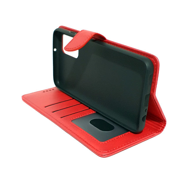 Samsung A03s phone case wallet cover flip anti drop anti slip shockproof red