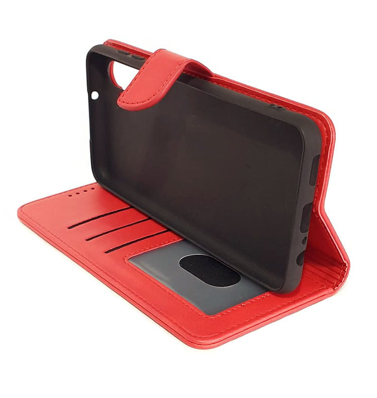 Samsung A04s phone case wallet cover flip anti drop anti slip shockproof red - My Store