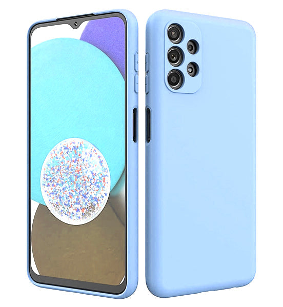 Samsung A13 4G 5G phone case Soft Flexible Rubber Protective Cover light blue liquid silicone - My Store