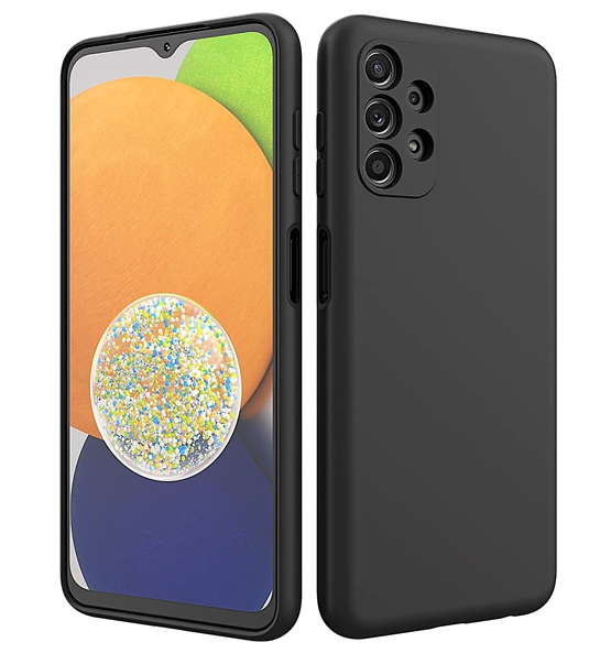 Samsung A13 4G 5G phone case Soft Flexible Rubber Protective Cover black liquid silicone - My Store