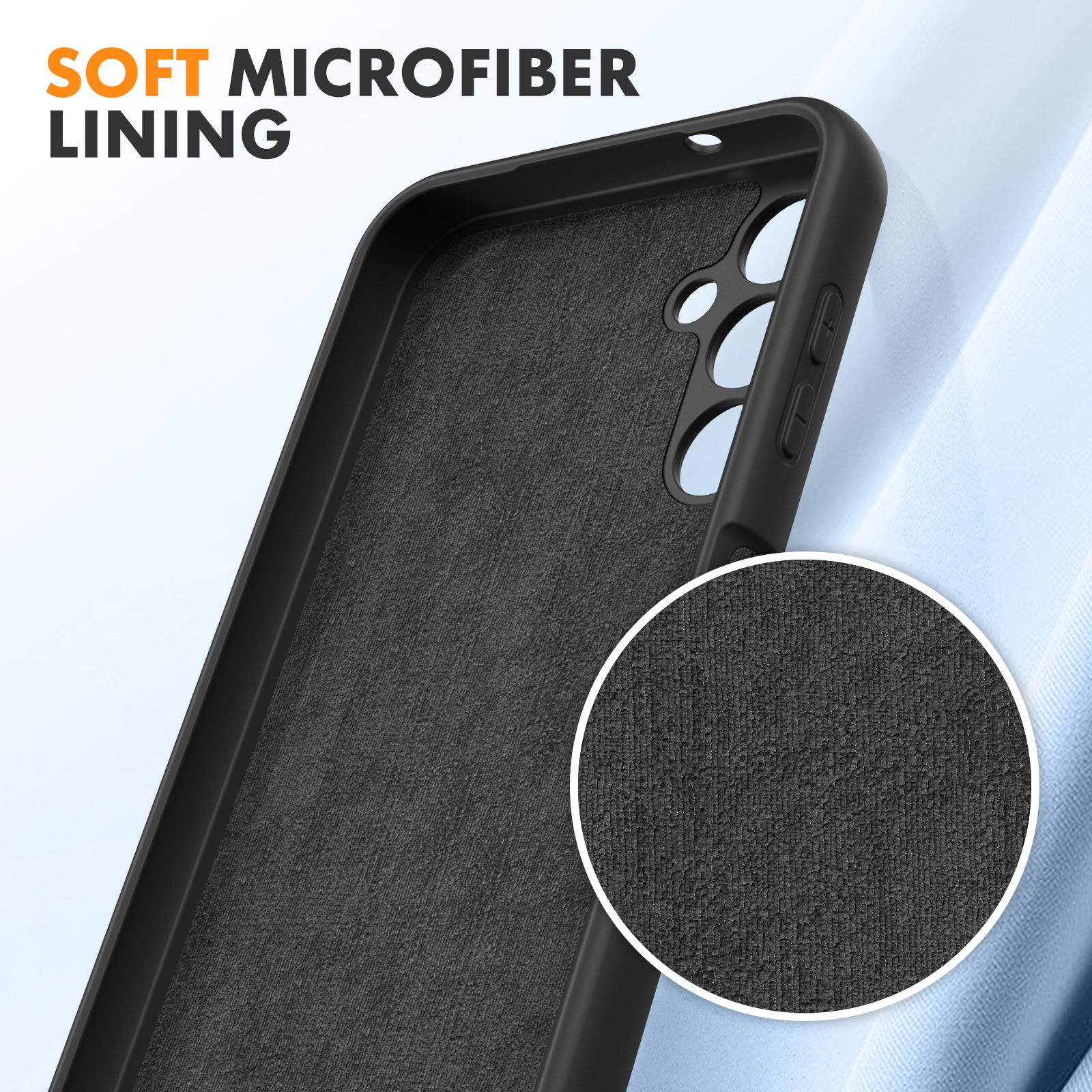 Samsung A14 4G 5G phone case Soft Flexible Rubber Protective Cover black liquid silicone - My Store