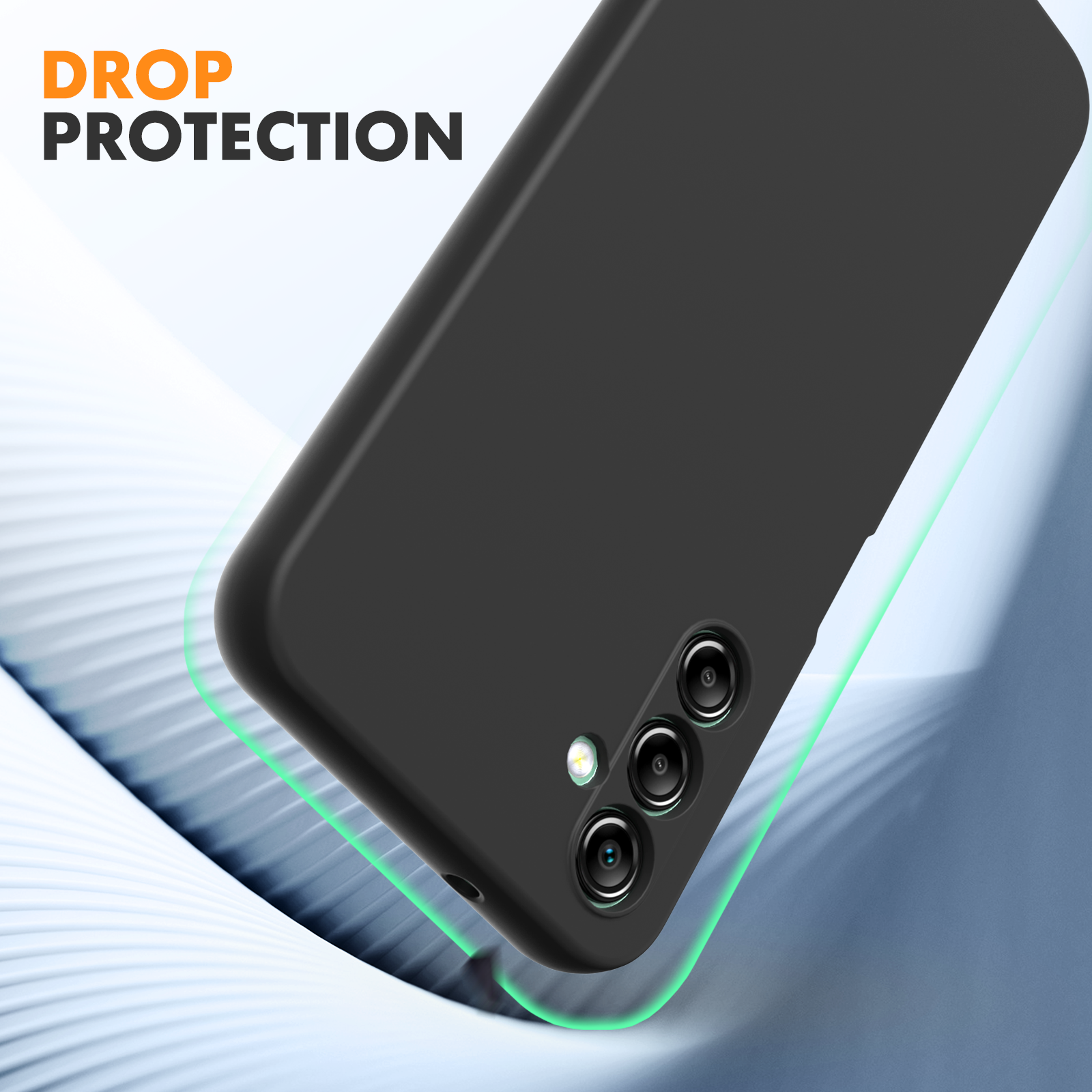 Samsung A14 4G 5G phone case Soft Flexible Rubber Protective Cover black liquid silicone - My Store