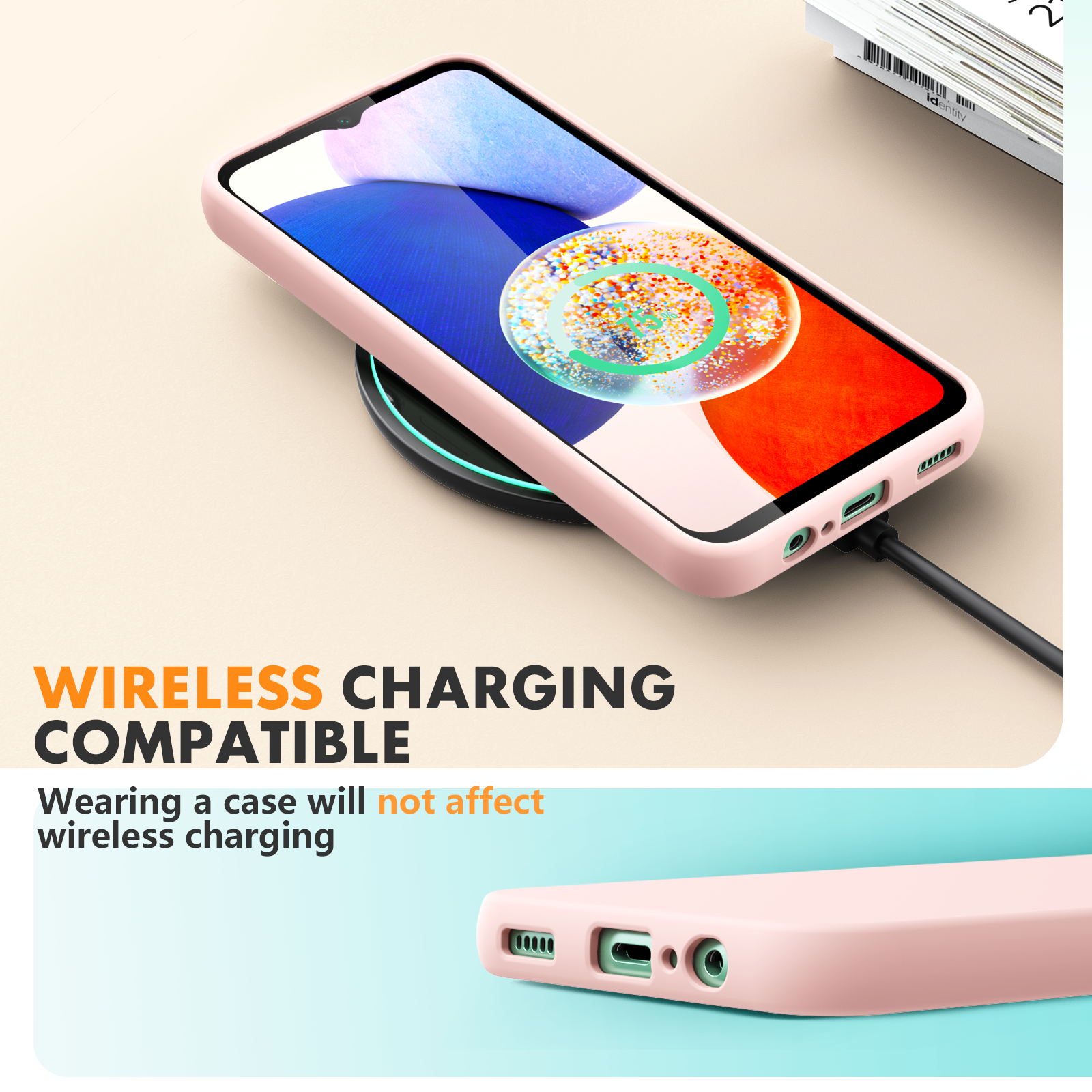 Samsung A14 4G 5G phone case Soft Flexible Rubber Protective Cover pink liquid silicone - My Store