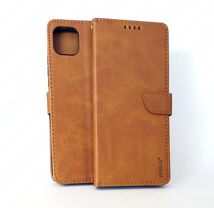 Samsung A22 5G phone case wallet cover flip anti drop anti slip shockproof brown