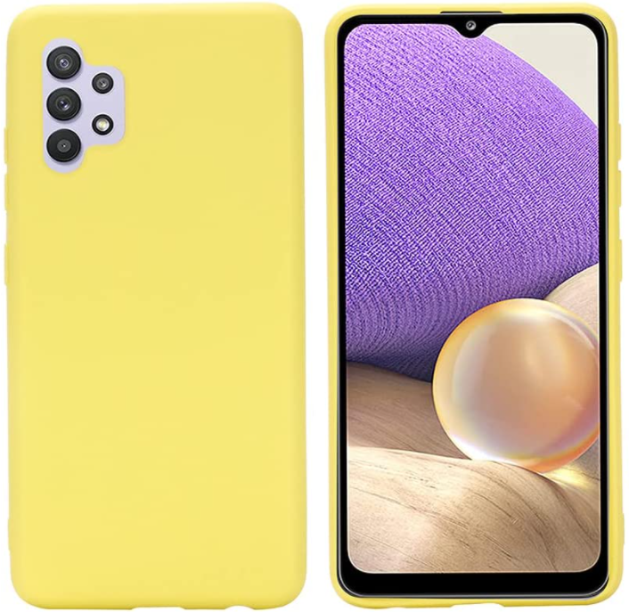 Samsung A32 5G phone case Soft Flexible Rubber Protective Cover yellow liquid silicone