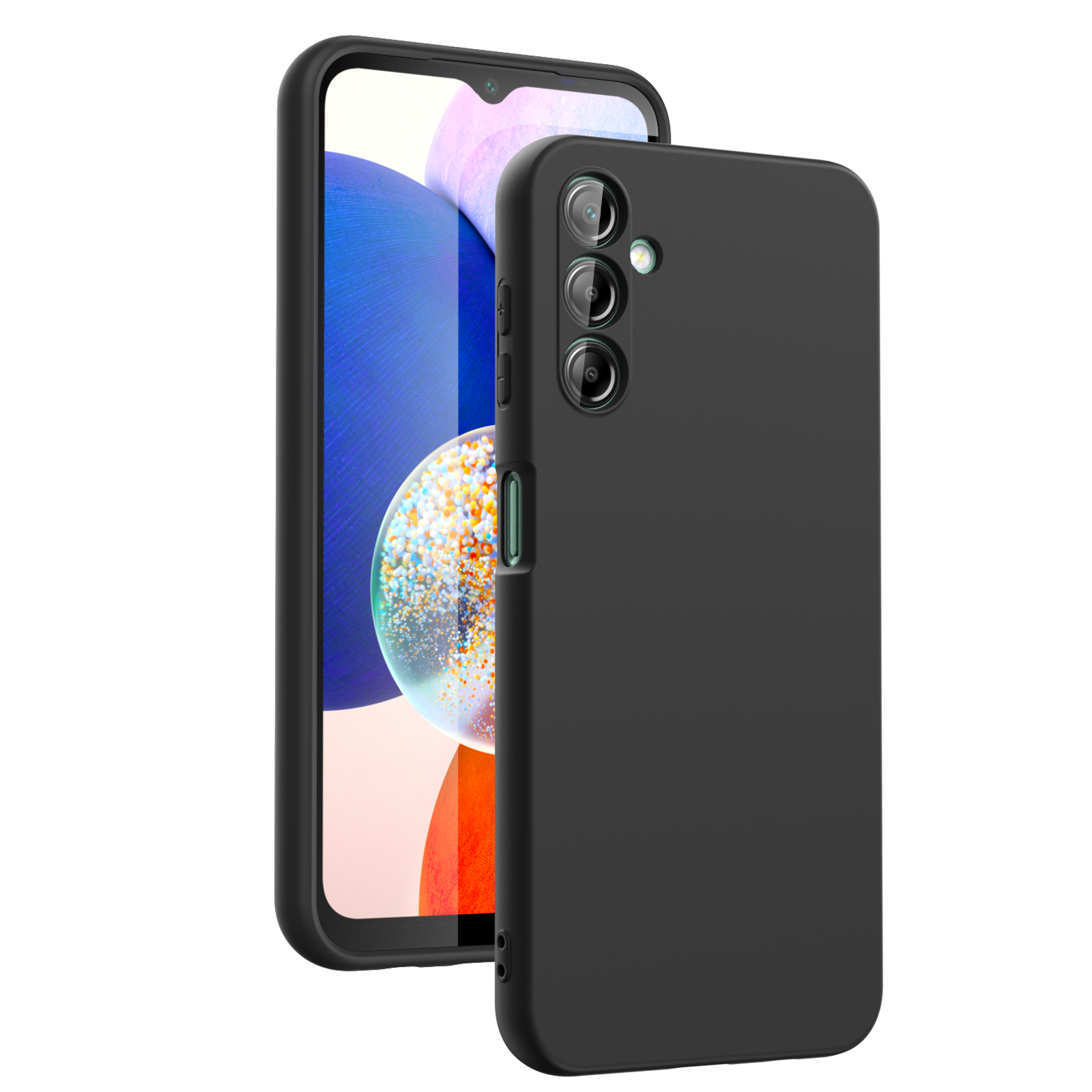 Samsung A34 5G phone case Soft Flexible Rubber Protective Cover black liquid silicone - My Store