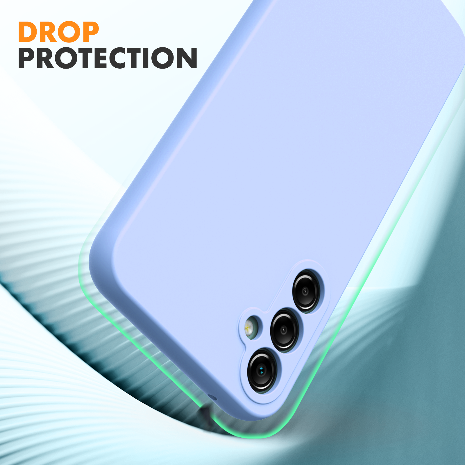 Samsung A34 5G phone case Soft Flexible Rubber Protective Cover light blue liquid silicone - My Store