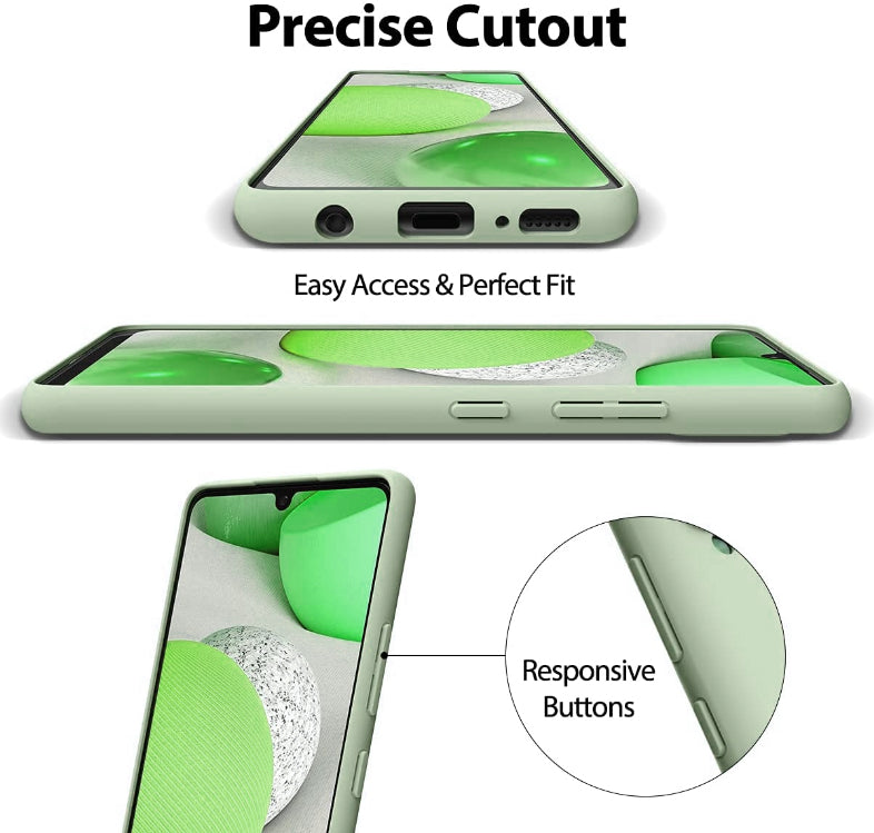 Samsung A42 5G phone case Soft Flexible Rubber Protective Cover green liquid silicone